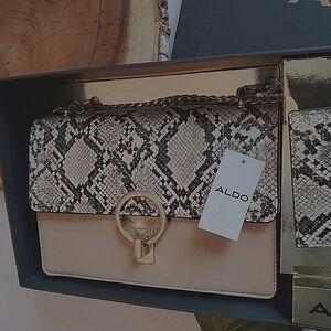 ALDO Purse Vangazii Snakeskin Crossbody Shoulder Bag & Card Holder Gift Set